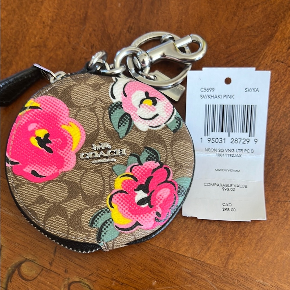 Coach Pink Floral Coin Purse